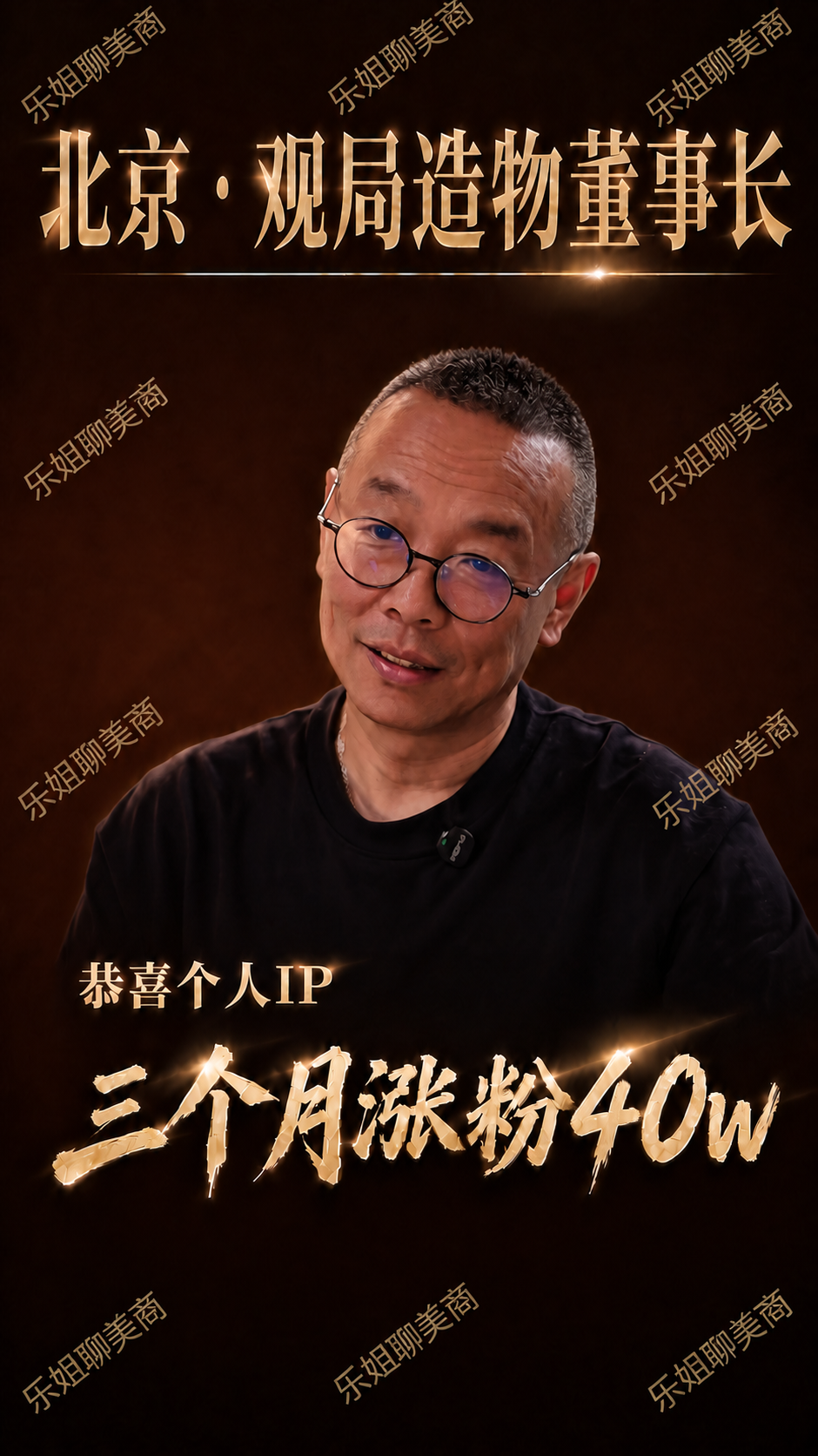 在图片上添加9个水印文字“乐姐聊美商”，水印呈45度斜角排列，… - 图片创意预览