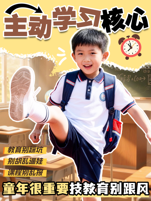 主动学习教育攻略人像小红书封面预览效果