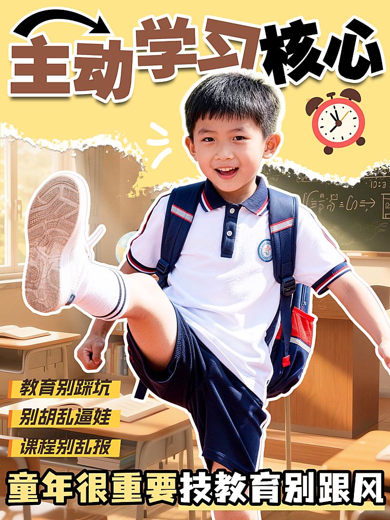 主动学习教育攻略人像小红书封面