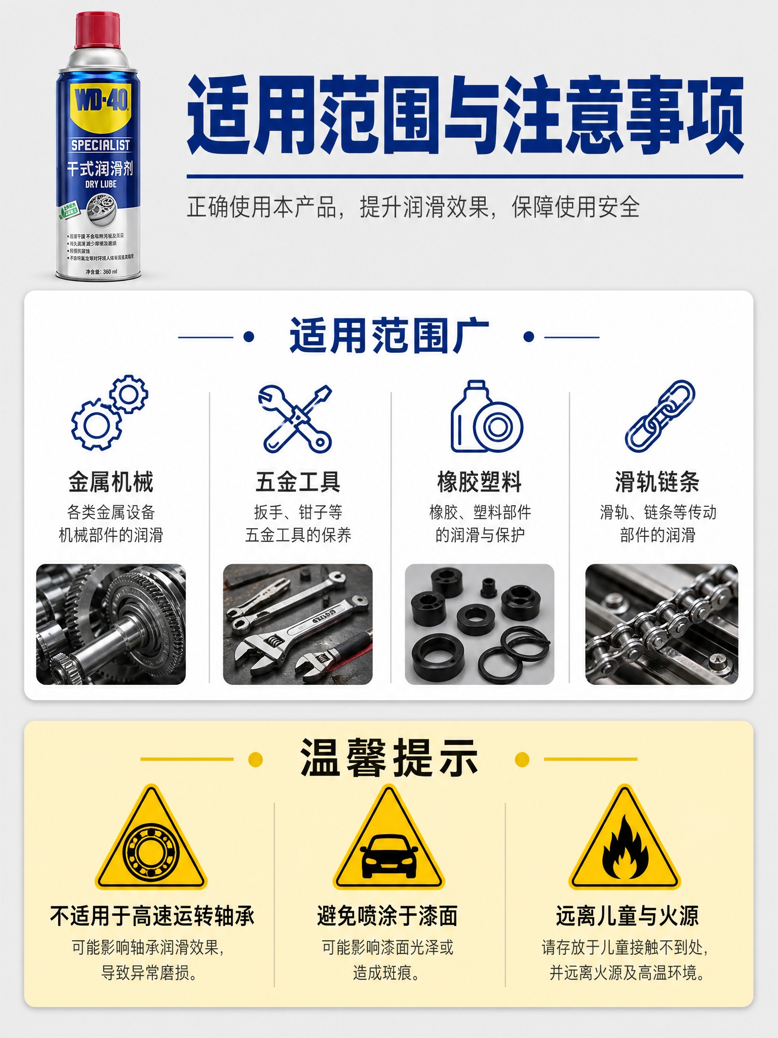 [详情-8] 适用范围与注意事项页，明确产品能用在哪、不能用在… - 图片创意预览