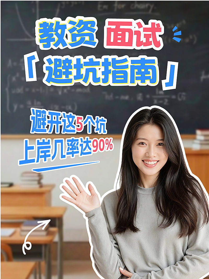 教育培训职业教资面试避坑指南人像小红书封面