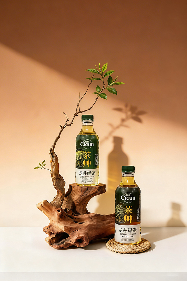 美化图片，让瓶中的茶水看起来更加清透透亮