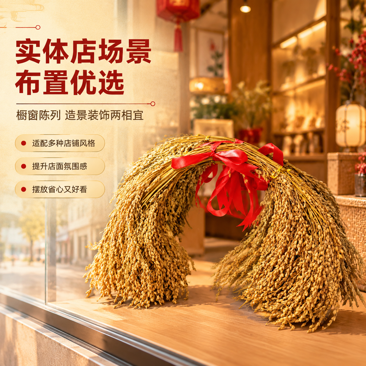 [商品] 使用【图4】稻穗捆红绳装饰捆束；保留干稻穗金黄色泽、… - 图片创意预览
