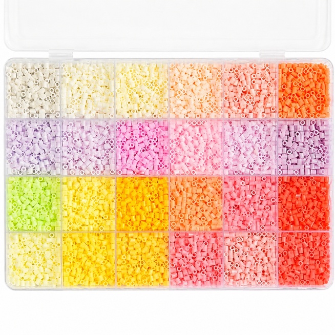 [主图-1] 24 colors perler beads box main image. [氛围风格] clean and professional e-commerce product photo预览效果