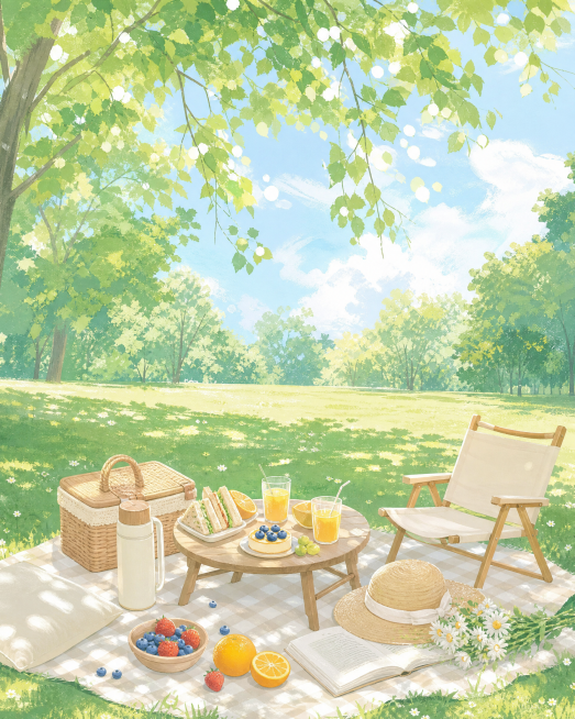 生成类似野餐场景预览效果