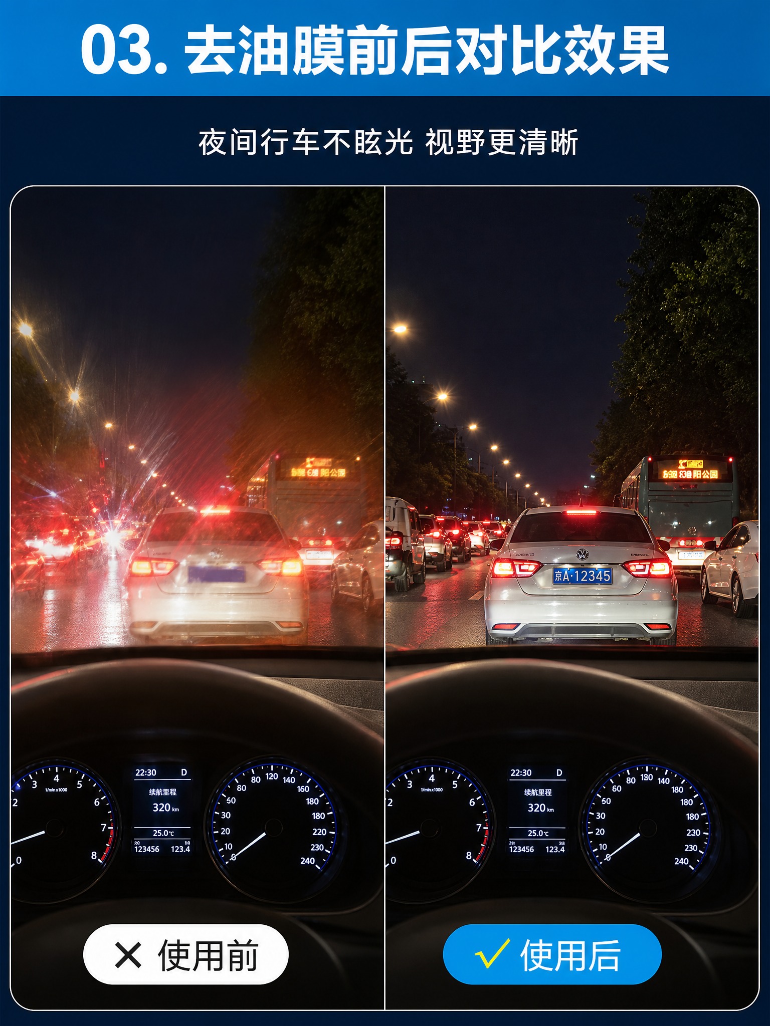 [商品] 使用【图7】去油膜夜间眩光对比参考图，提取夜间行车左… - 图片创意预览