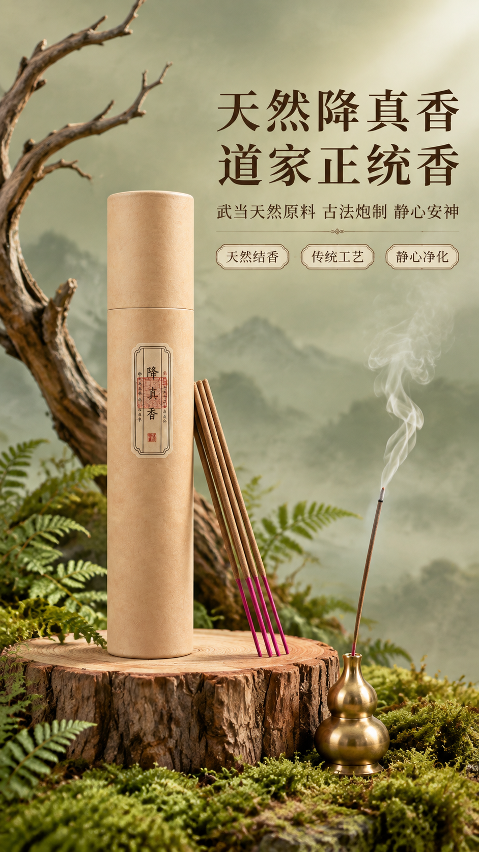 [商品] 使用【图1】牛皮纸筒包装降真香、【图2】线香捆装、【… - 图片创意预览