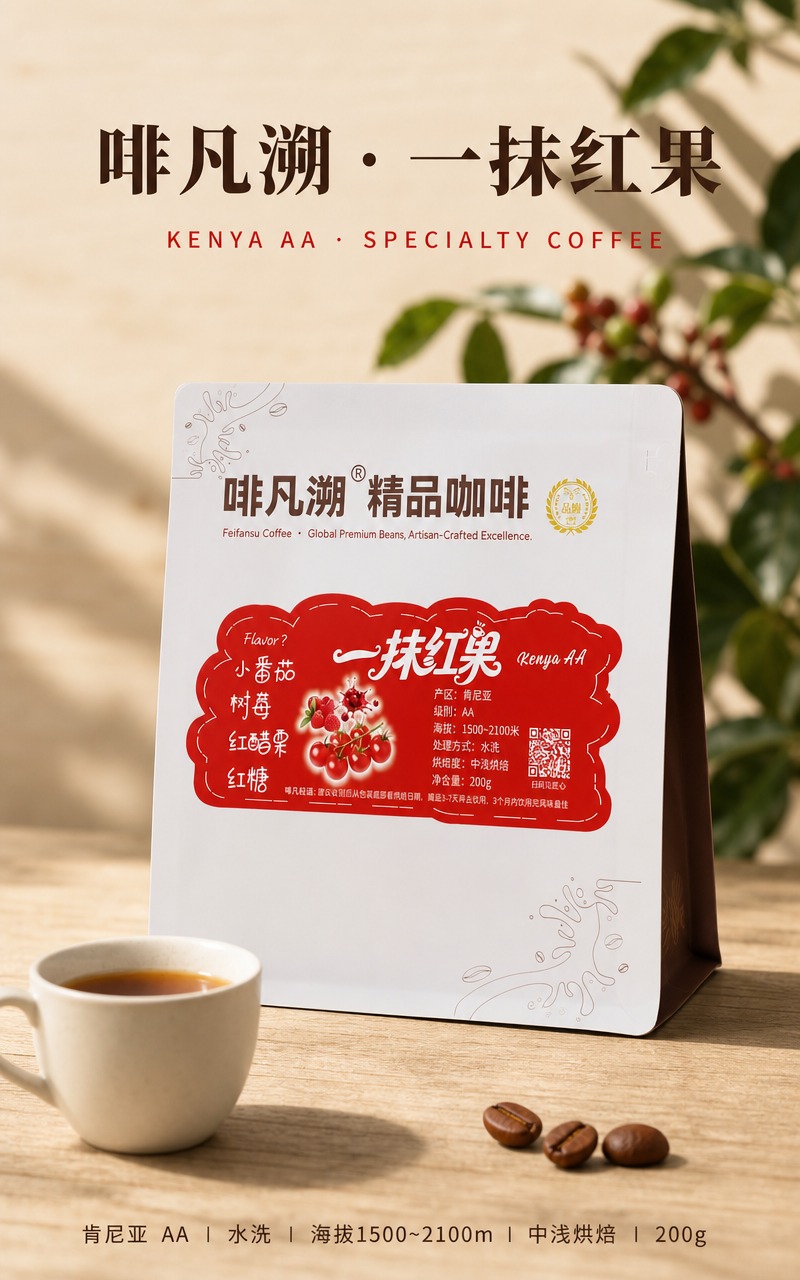 [商品] 使用【图1】啡凡溯精品咖啡"一抹红果"肯尼亚AA咖啡… - 图片创意预览