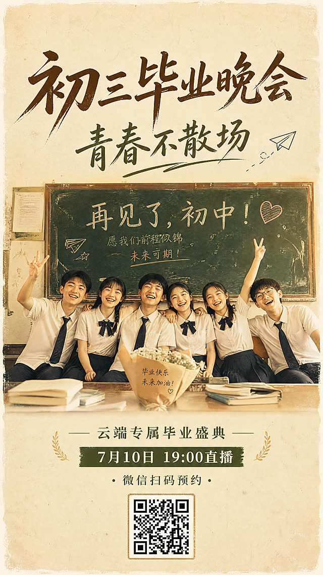 「图片1」去掉上面的logo「图片1」还是这个毕业晚会 再给我生成两张不一样风格的