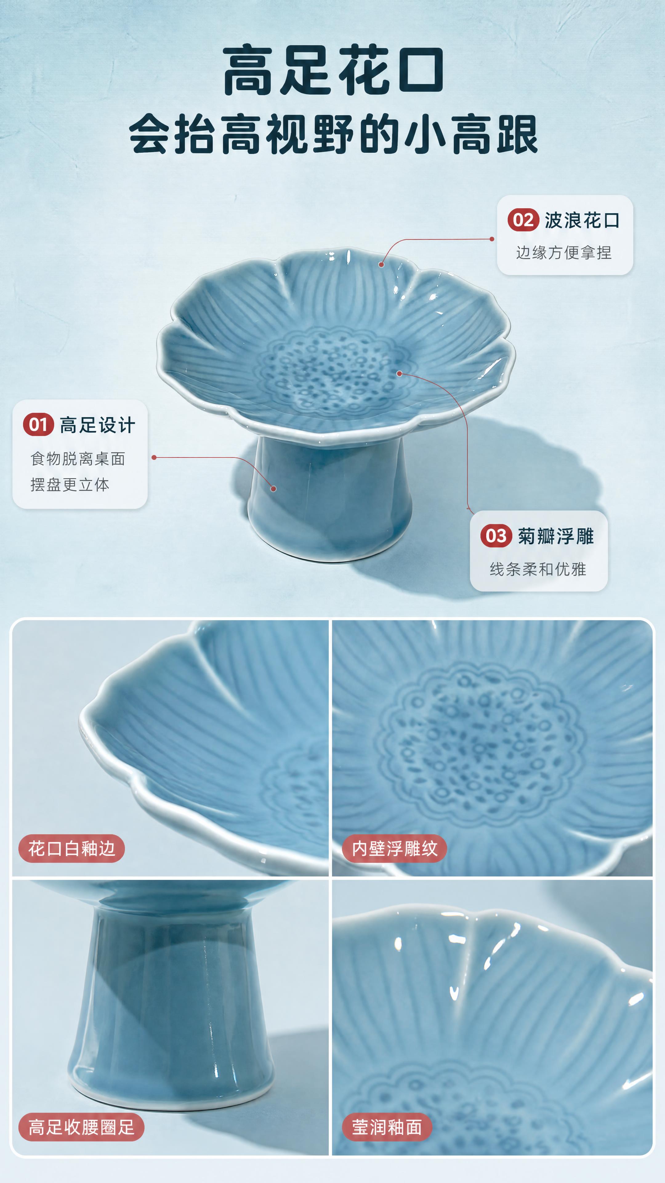 [商品] 使用【图1】天青花口碟与【图2】胭脂红花口碟作为「高… - 图片创意预览