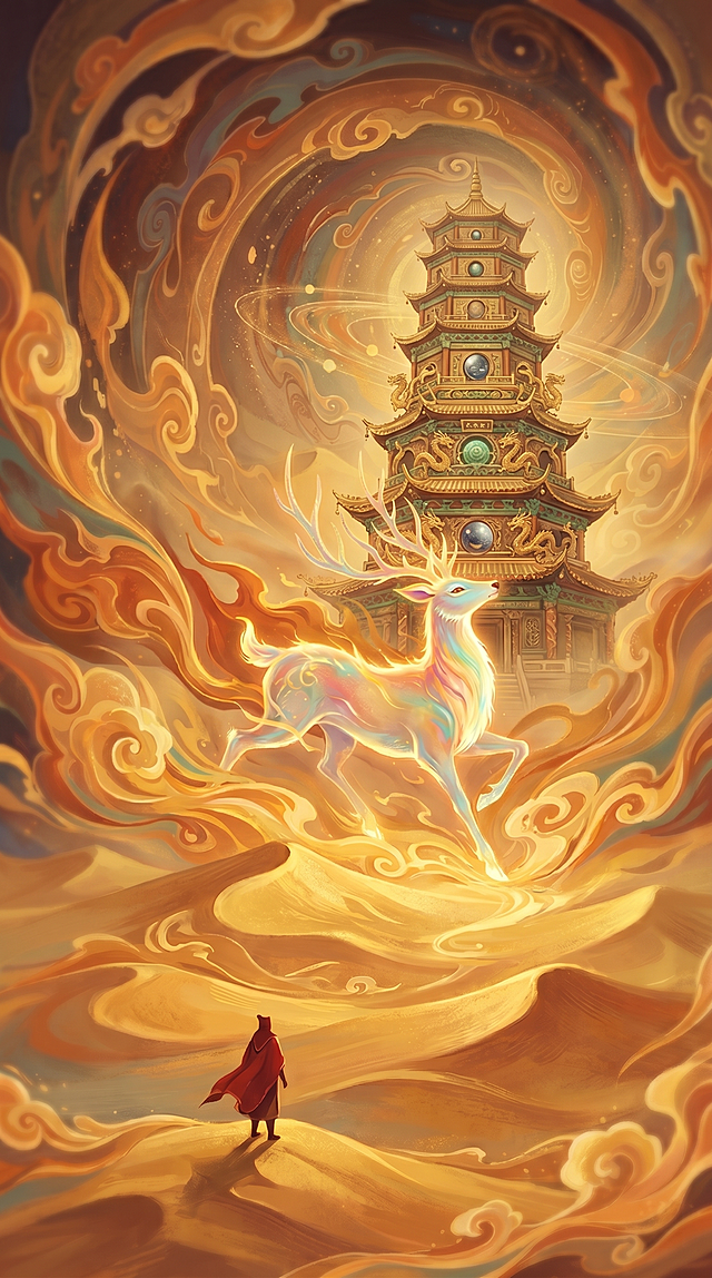 将后面的塔变大（周围可虚化）塔变得华丽，美丽