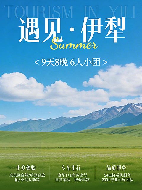自然现代风遇见伊犁旅游宣传小红书封面
