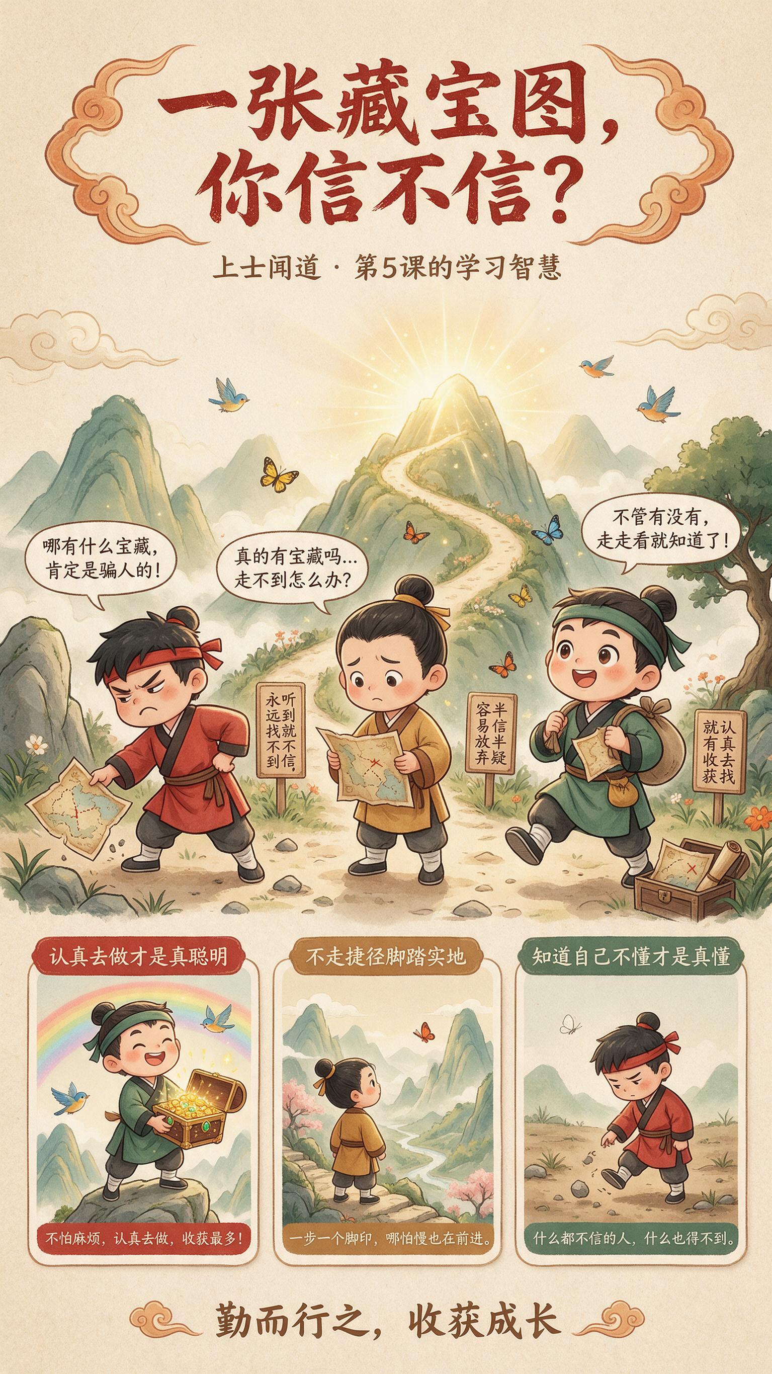 竖版9:16儿童国学启蒙海报，Q版国风绘本风格，暖色调米黄色宣… - 图片创意预览