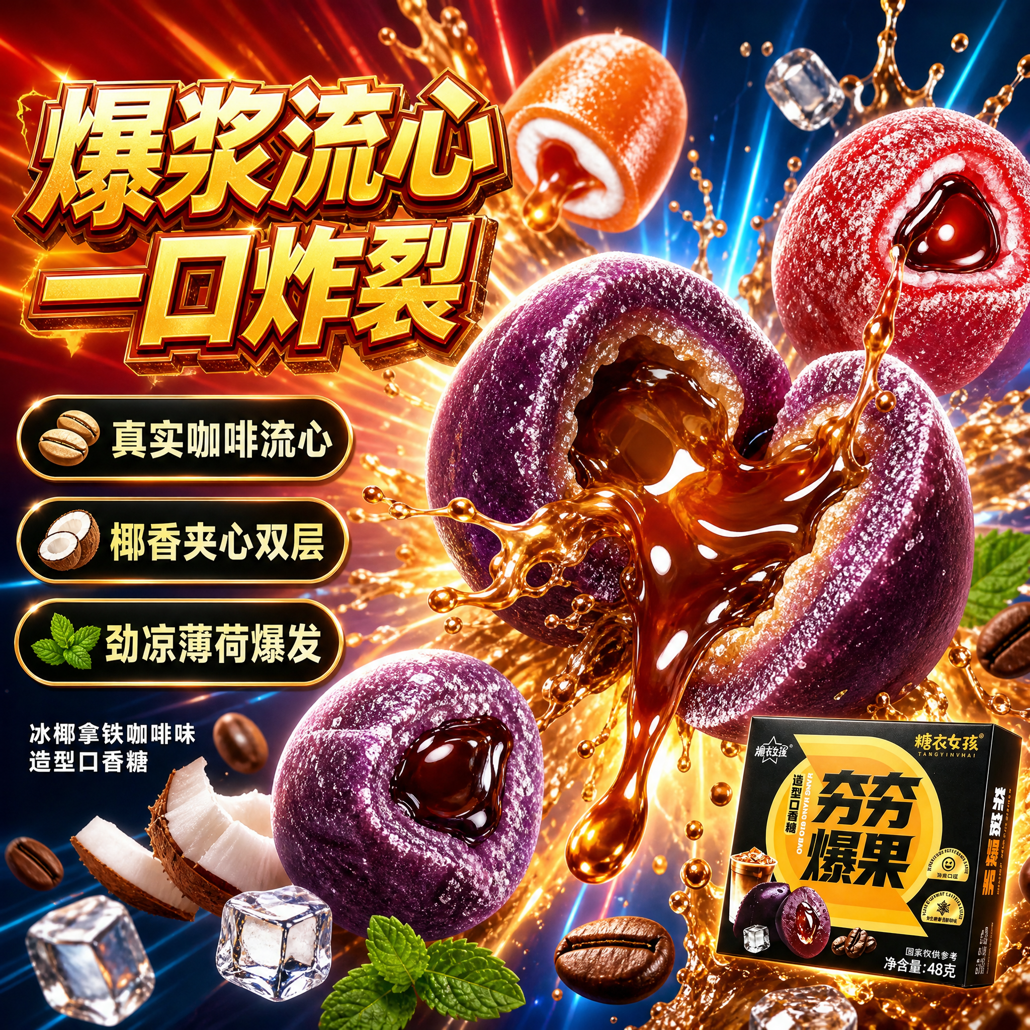 [主图-2] 核心卖点 爆浆流心 真实口感展示 [统一基调]… - 图片创意预览
