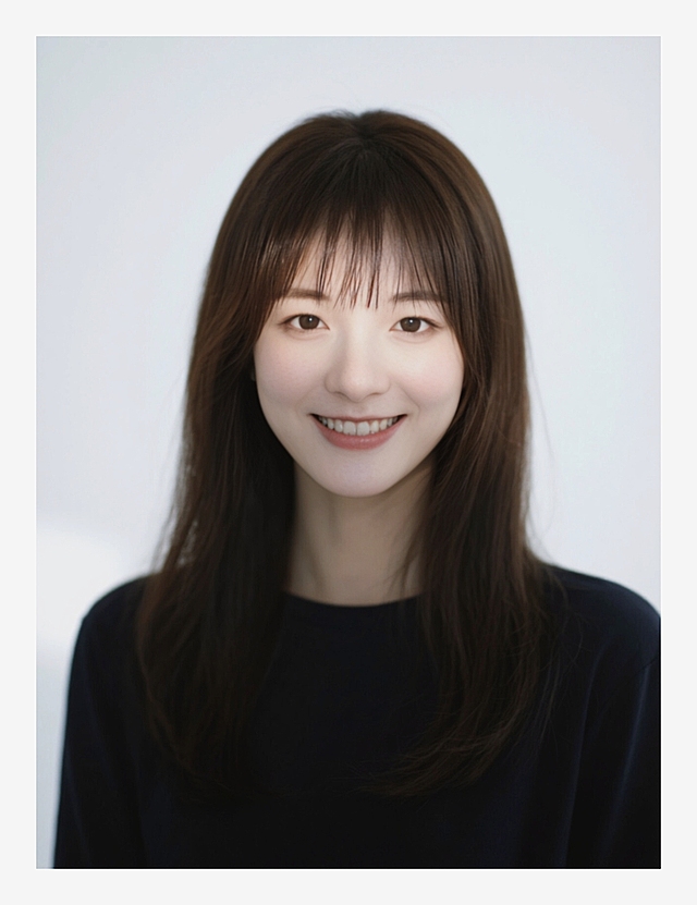 一个女生，韩版造型，类似韩国女明星