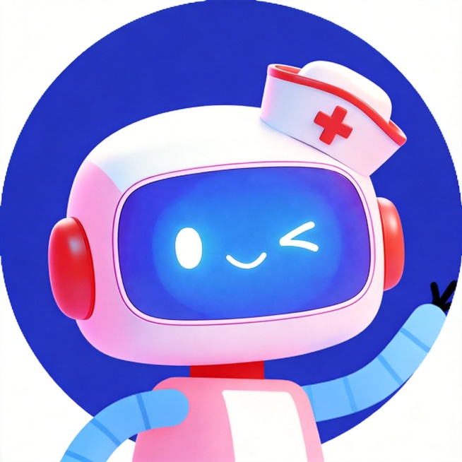 将图2的机器人转换为图1的扁平化卡通风格，保留机器人原本的粉白红配色、护士帽和 wink 表情特征预览效果