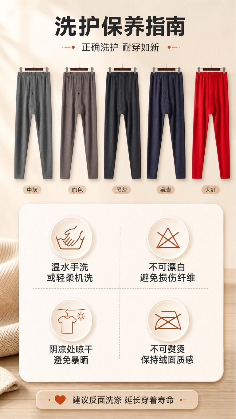[商品] 使用【图10】男士德绒保暖裤5色悬挂展示（中灰、咖色… - 图片创意预览