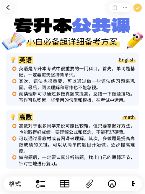 3d卡通风专升本教育培训知识分享小红书配图预览效果