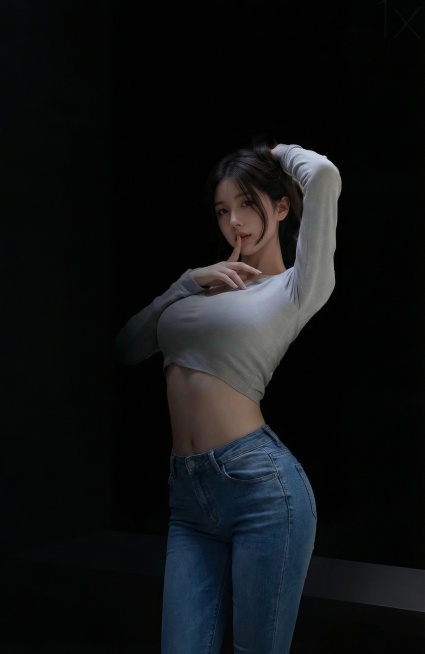 更换成紧身牛仔裤预览效果