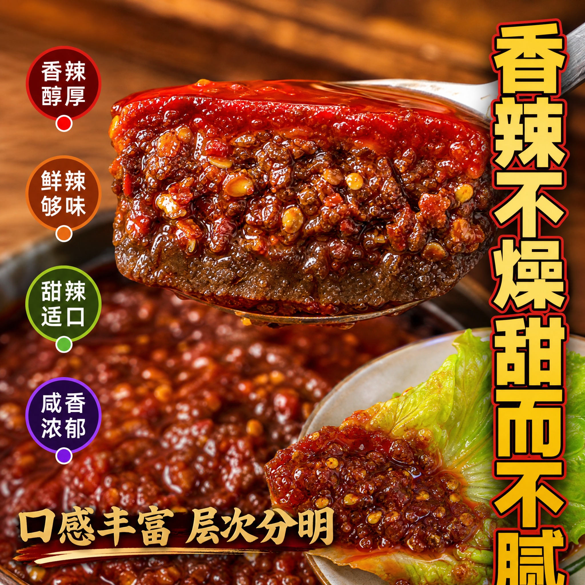 [主图-5] 酱老五调味酱 口感层次 香辣不燥甜而不腻。 [统… - 图片创意预览