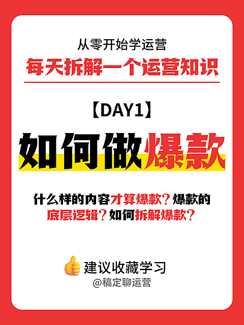 新媒体内容运营如何做爆款知识科普分享指南大字风小红书封面