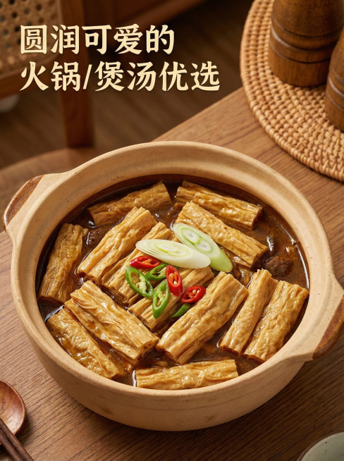 我卖的产品产品是广西手工滚浆腐竹，请帮我设计十张主图高级一些预览效果