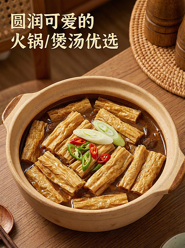 我卖的产品产品是广西手工滚浆腐竹，请帮我设计十张主图高级一些