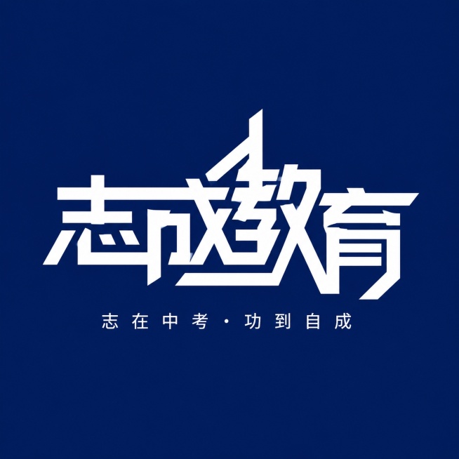 深蓝色背景，白色字体，干净的背景，创意黑体字体设计四个字"志成教育"，多字融合为一个整体图形logo构图，将字体进行大幅度抽象变形。多个字的笔画相互连笔共用融合为一个整体图形，字形被解构重组成logo预览效果