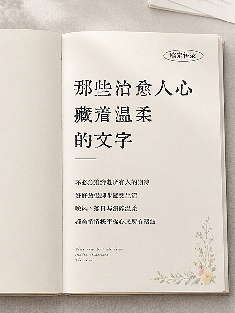 简约风治愈温柔成长情感语录正能量文案分享小红书配图