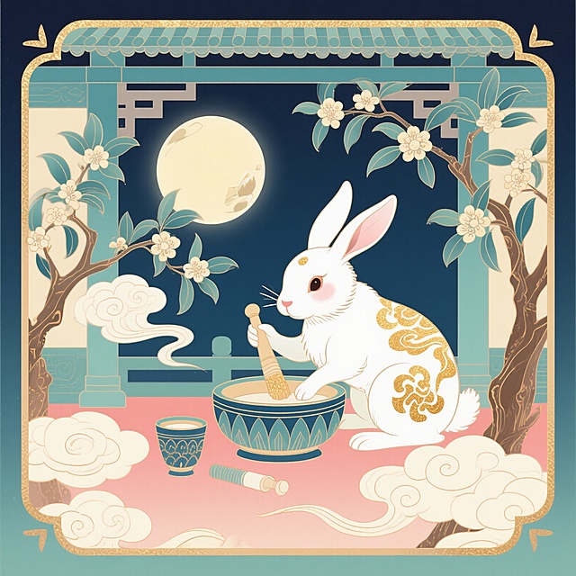 玉兔捣药