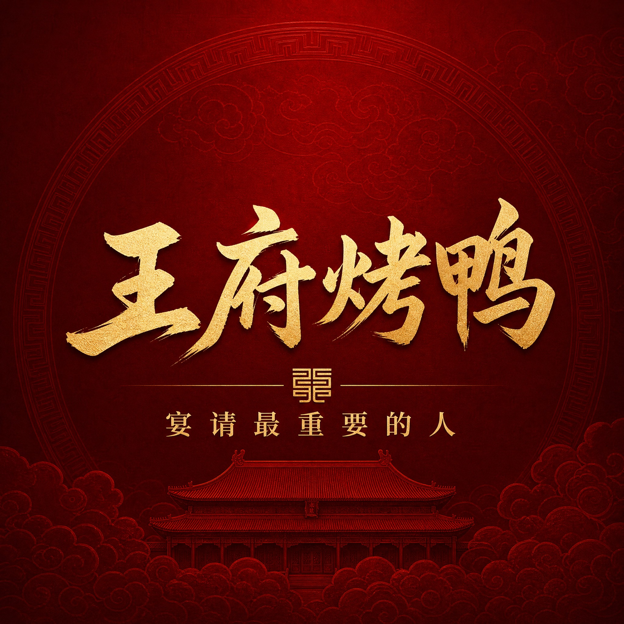 根据图中的"王府烤鸭·宴请最重要的人"文字，设计一张正方形高级… - 图片创意预览