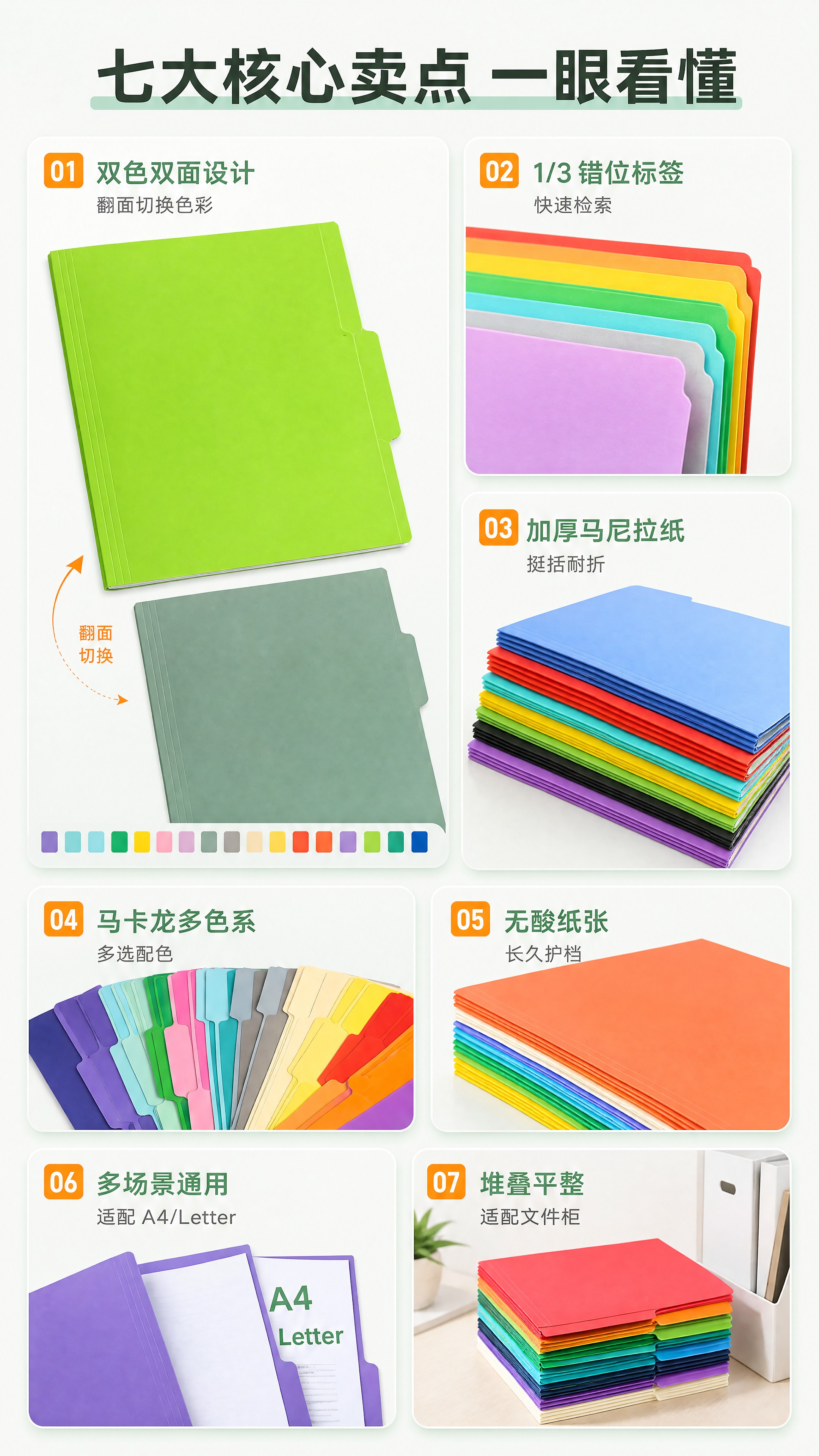 [商品] 使用【图4】绿色款文件夹正面全貌作为主卡产品、【图7… - 图片创意预览