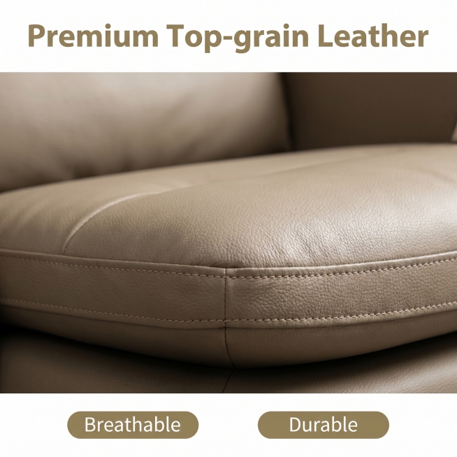 [主图 2] Premium Leather Texture Detail of Executive Office Chair. Keep the product's original khaki c预览效果