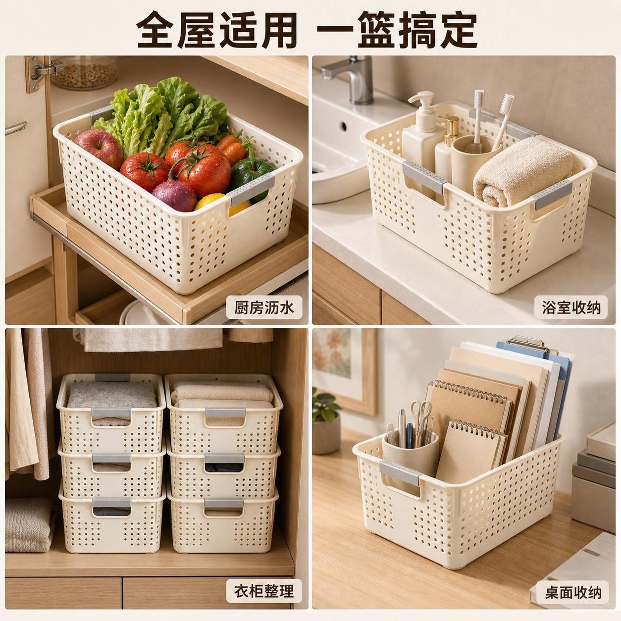 [主图-4] 收纳篮多场景适用宫格图 [氛围风格] 温馨家居生… - 图片创意预览