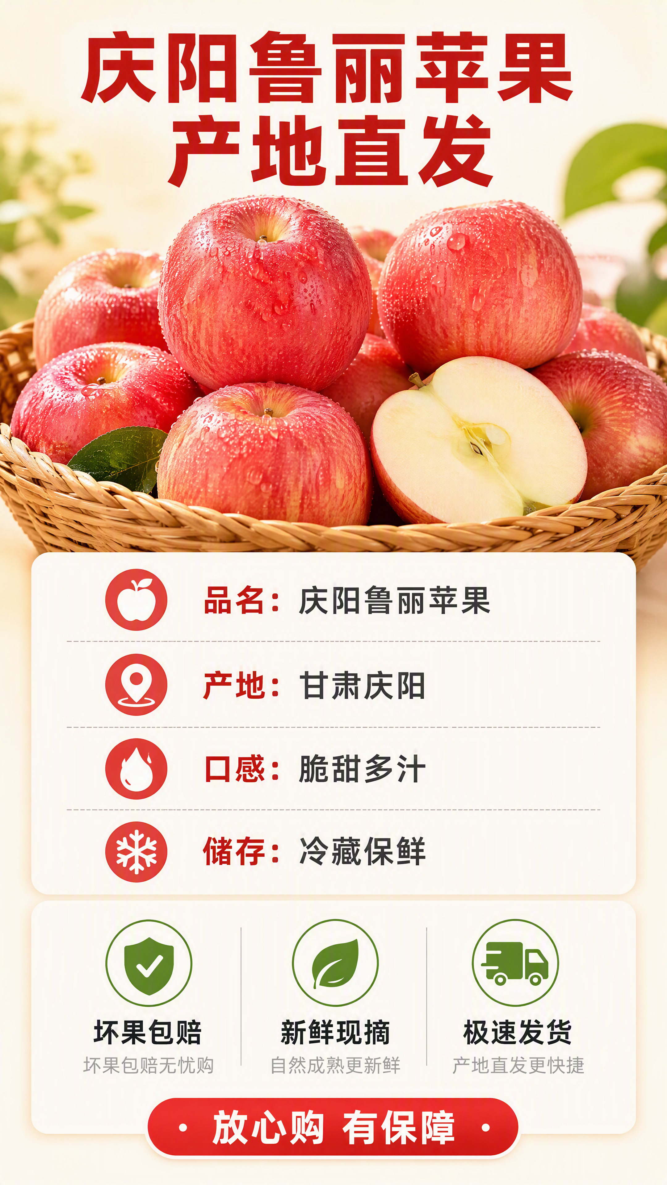 [第4张] 详情页规格与售后-规格参数+坏果包赔收尾。本张使用… - 图片创意预览