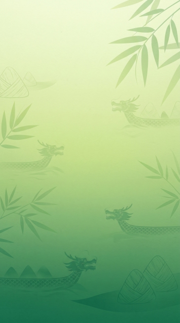 一张端午节主题的绿色渐变背景图片，简洁干净，绿色系从浅绿到深绿自然渐变，带有淡淡的端午氛围感，适合作为设计底图使用预览效果