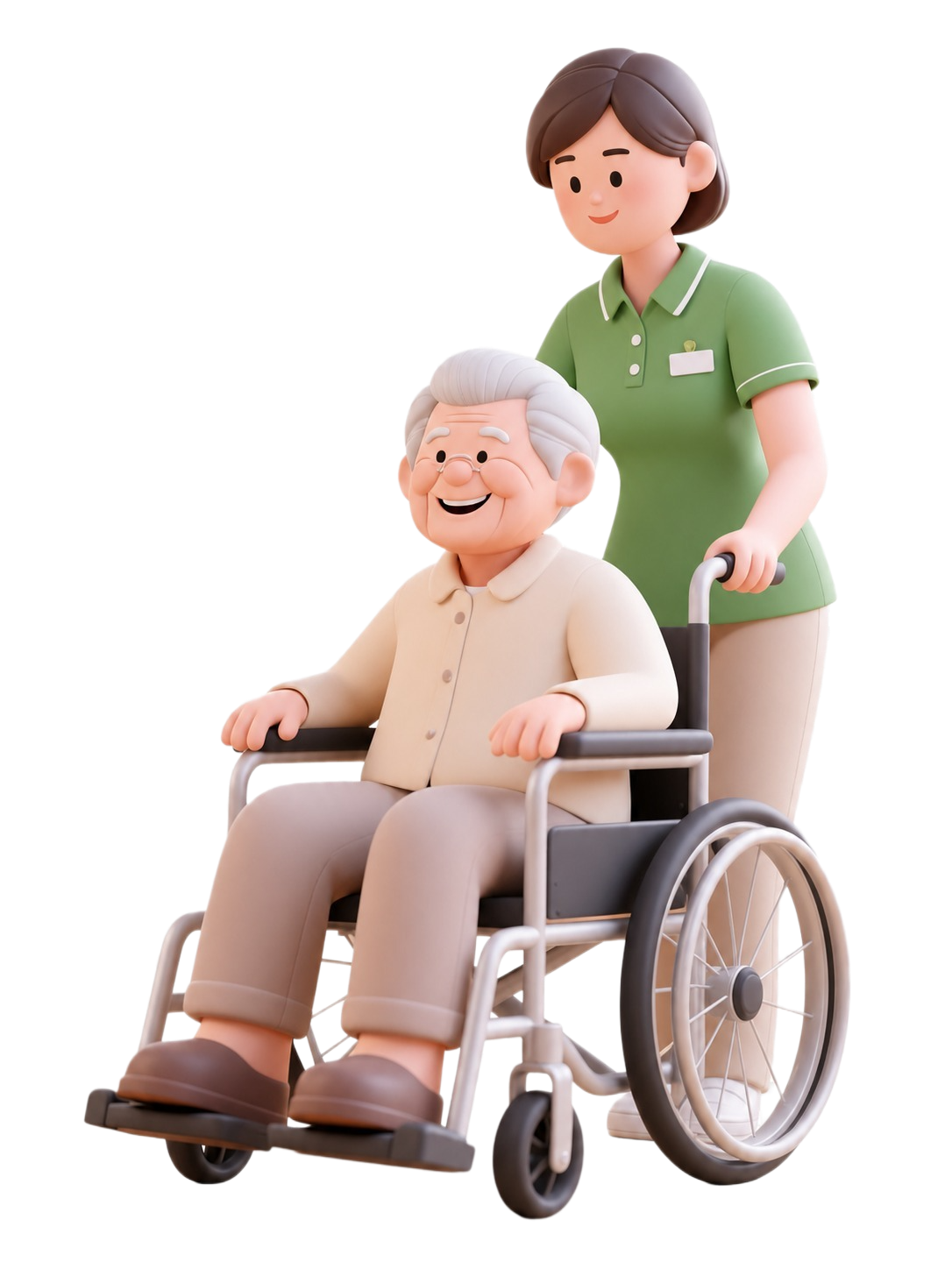 保持原图3D卡通风格、人物造型、姿势、轮椅和整体构图完全不变，… - 图片创意预览