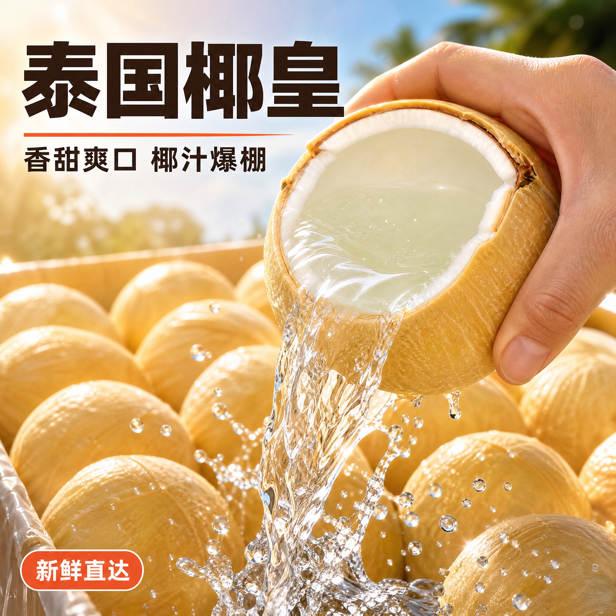 [主图-1] 泰国椰皇首图 突出爆汁椰皇的食欲感与新鲜度 抖音… - 图片创意预览