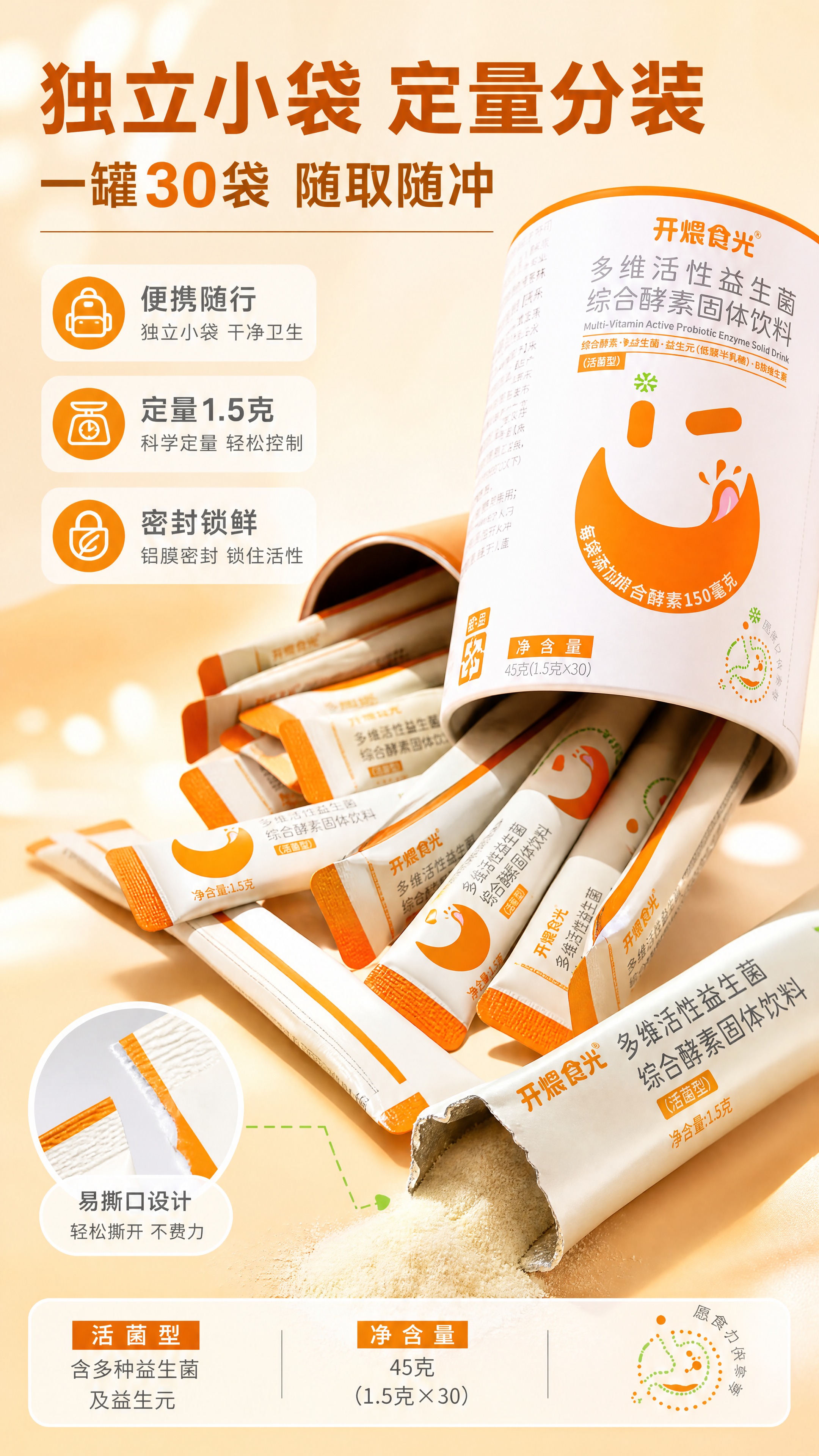 [商品] 使用【图1】开煨食光多维活性益生菌综合酵素固体饮料罐… - 图片创意预览