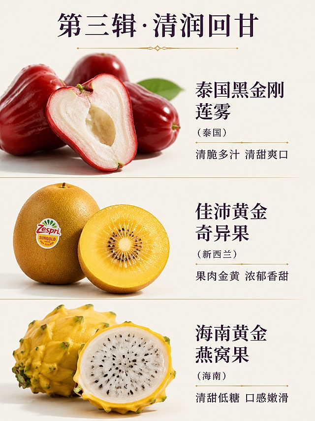 「图片1」
泰国释迦1个                         约500克
比利时进口啤梨2个              约400克
Driscolls18+蓝莓1盒            约125克
澳洲金巴利橙2个                 约500克
新西兰爱妃苹果2个              约400克
墨西哥牛油果2个                  约350克
泰国黑金刚莲雾2个              约200克
佳沛黄金奇异果4个              约400克
海南黄金燕窝果2个              约350克
澳洲2PH澳柑4个                   约500克
新西兰小苹果1桶                  约500克
突尼斯软籽石榴2个              约600克
精品阳光玫瑰1盒                  约1000克
南非进口西柚1个                  约400克
泰国黄金蜜柚1个                  约1200克
莱阳精品秋月梨2个              约600克
新疆法兰西梅1盒                  约500克
陕西大荔冬枣1盒                  约500克
制作一个礼盒的详情页，礼盒名称：缤纷雅果，礼盒净重：9000克，要有中秋的节日氛围，并介绍每种水果的特色，整体清新、要有高级感，图片宽度为750px