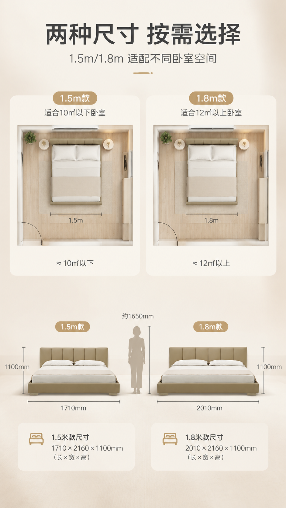 [商品] 使用【图1】卡其色落地款围边皮床；保留整体造型、卡其… - 图片创意预览