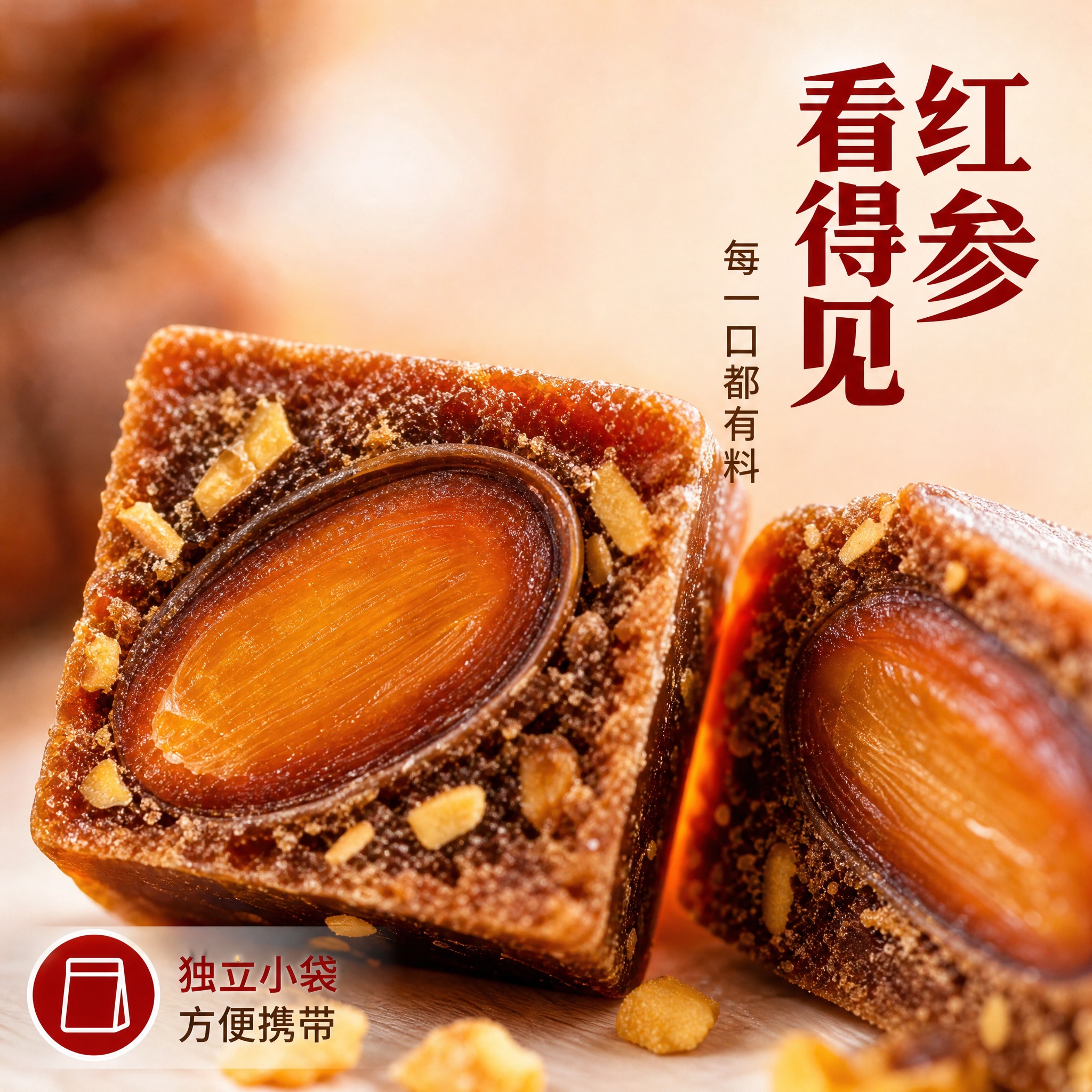 [主图-3] 细节微距展示 红参红糖姜块切面特写 拼多多合规版… - 图片创意预览
