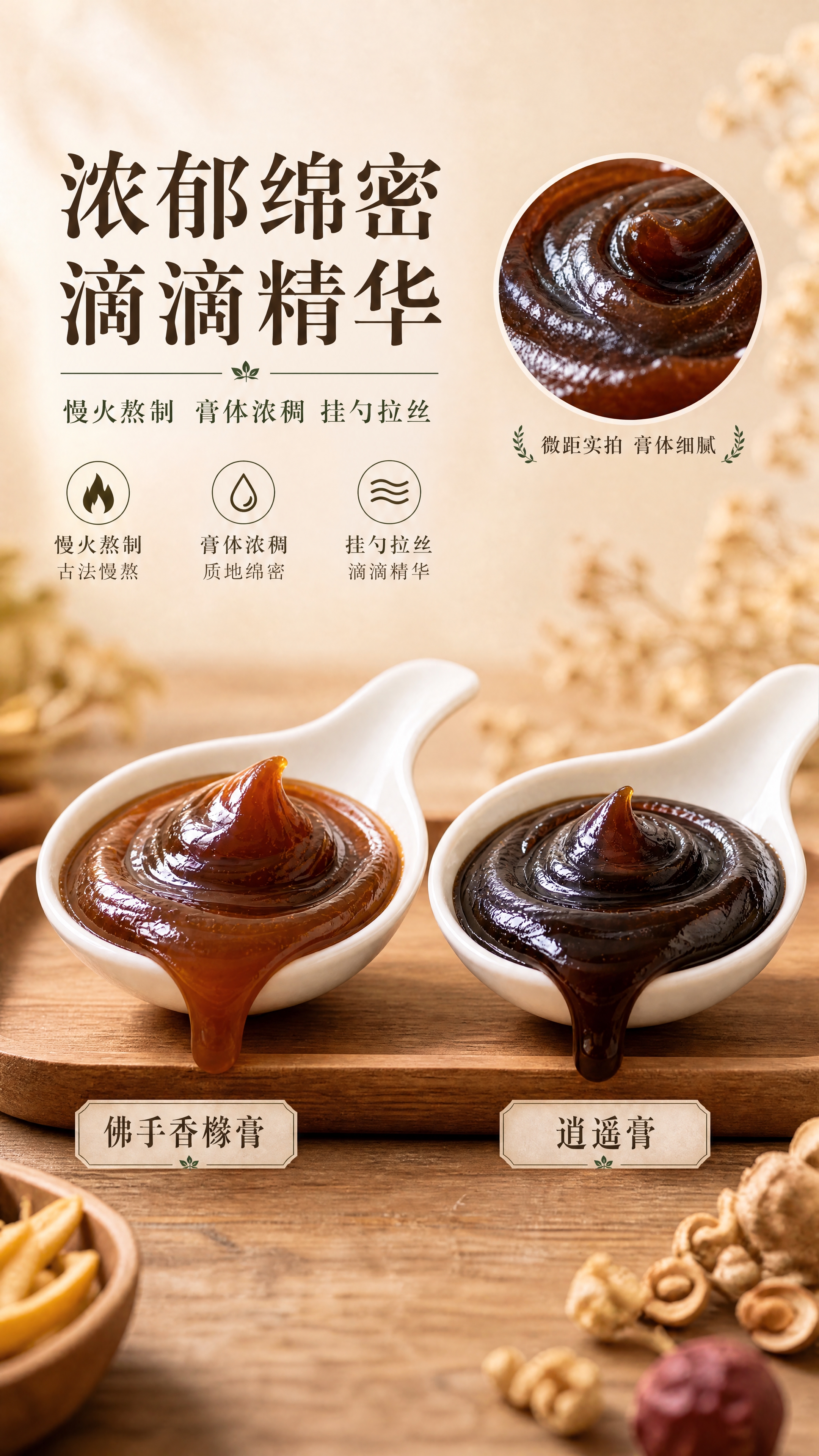 [商品] 使用【图1】膏体质地特写图；保留佛手香橼膏（琥珀色）… - 图片创意预览