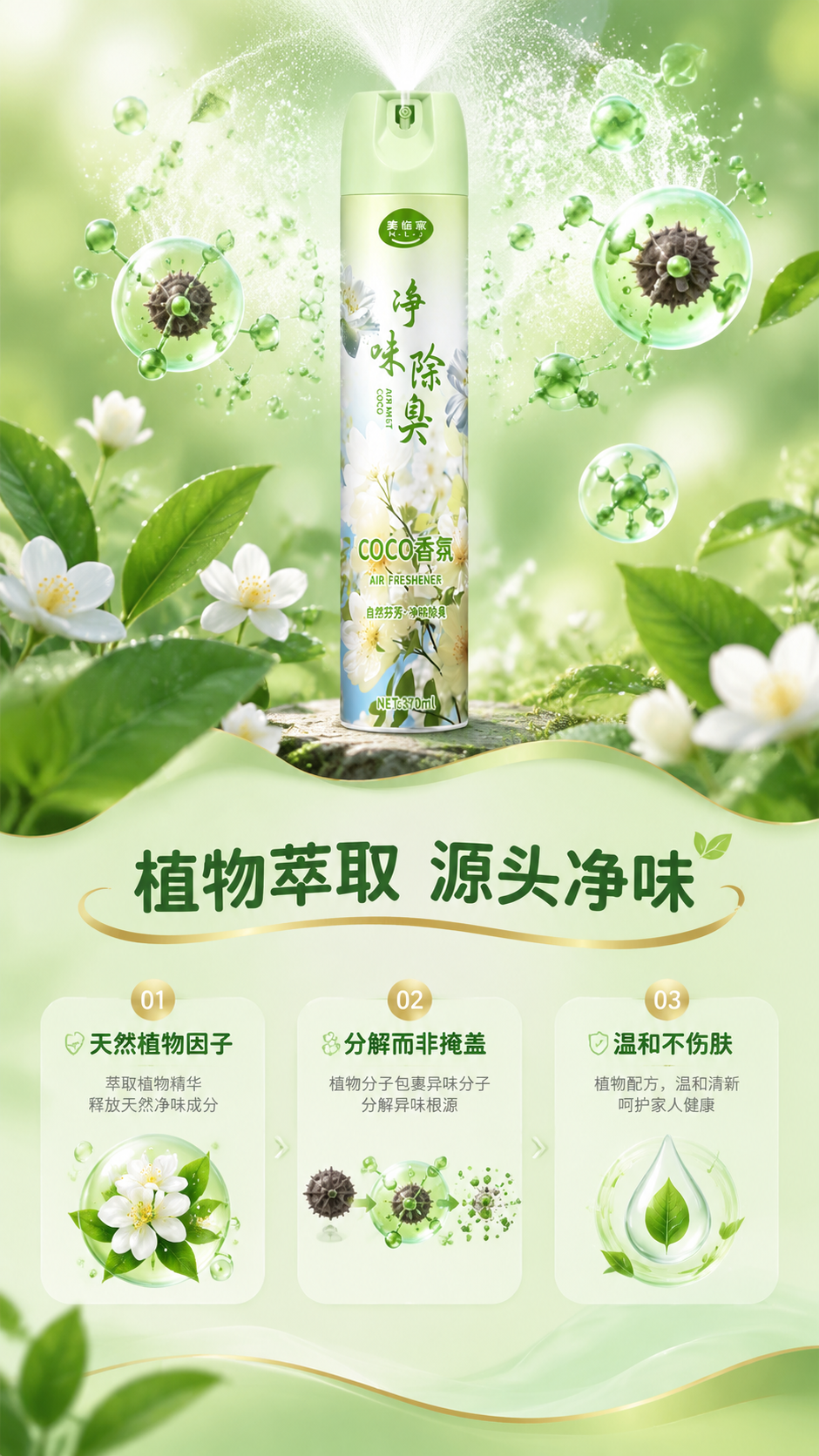 [商品] 使用【图2】COCO香氛款空气清新剂；保留绿白罐身、… - 图片创意预览