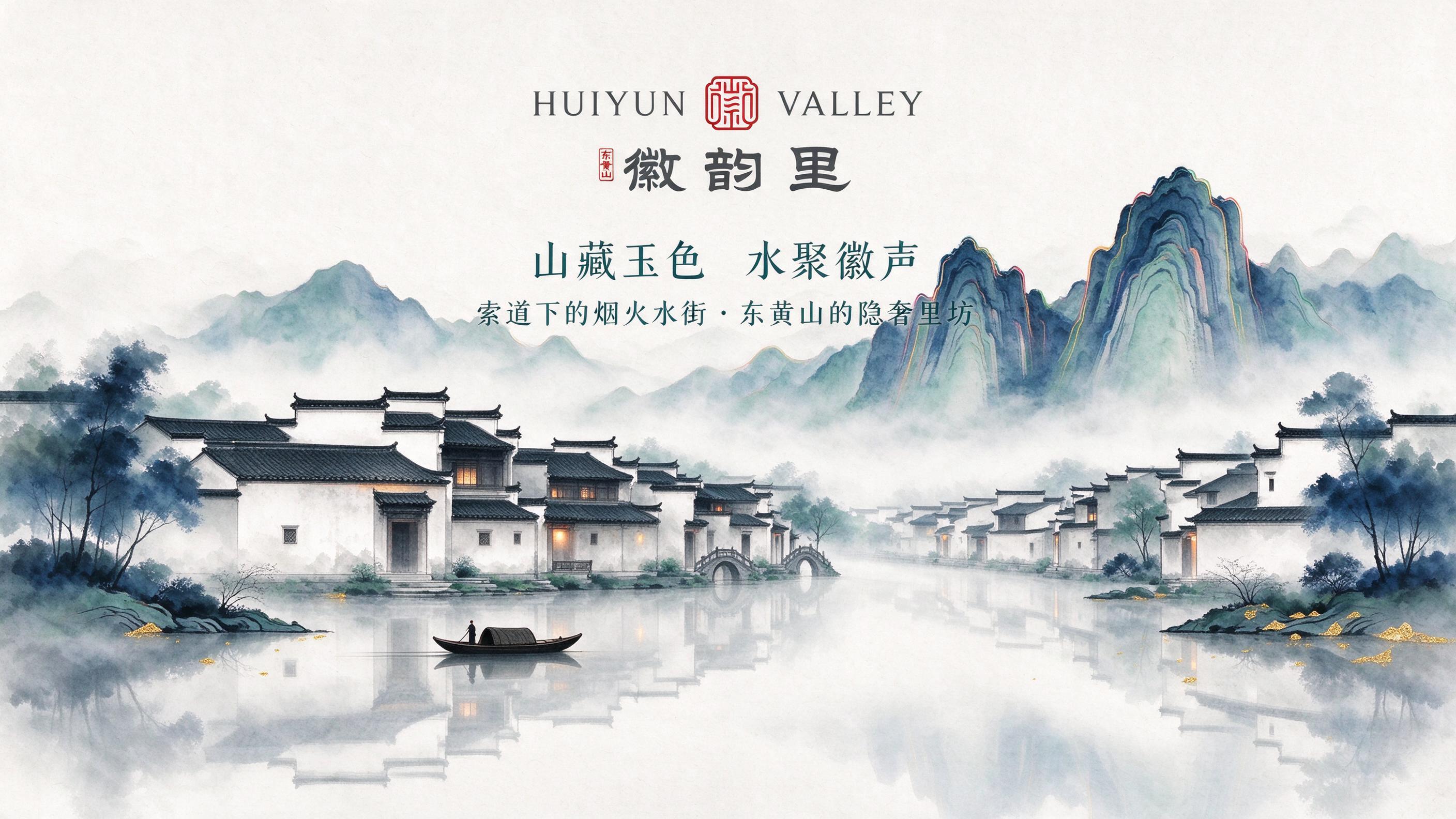 在画面上方三分之一的留白区域添加徽韵里项目logo与文案，保持… - 图片创意预览