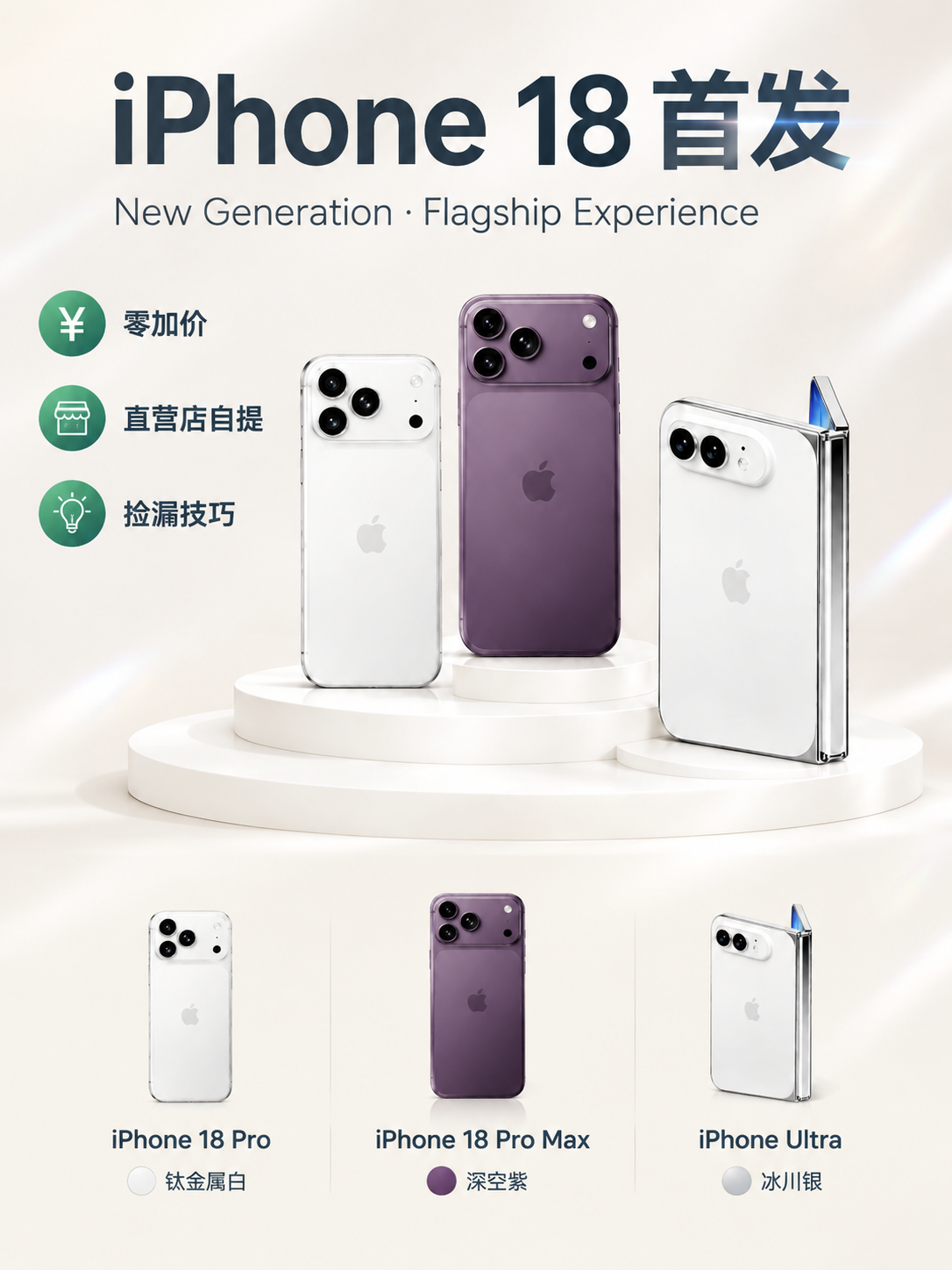 3:4竖版商业数码海报，奶白色纯色浅背景，细腻哑光珠光质感，淡… - 图片创意预览