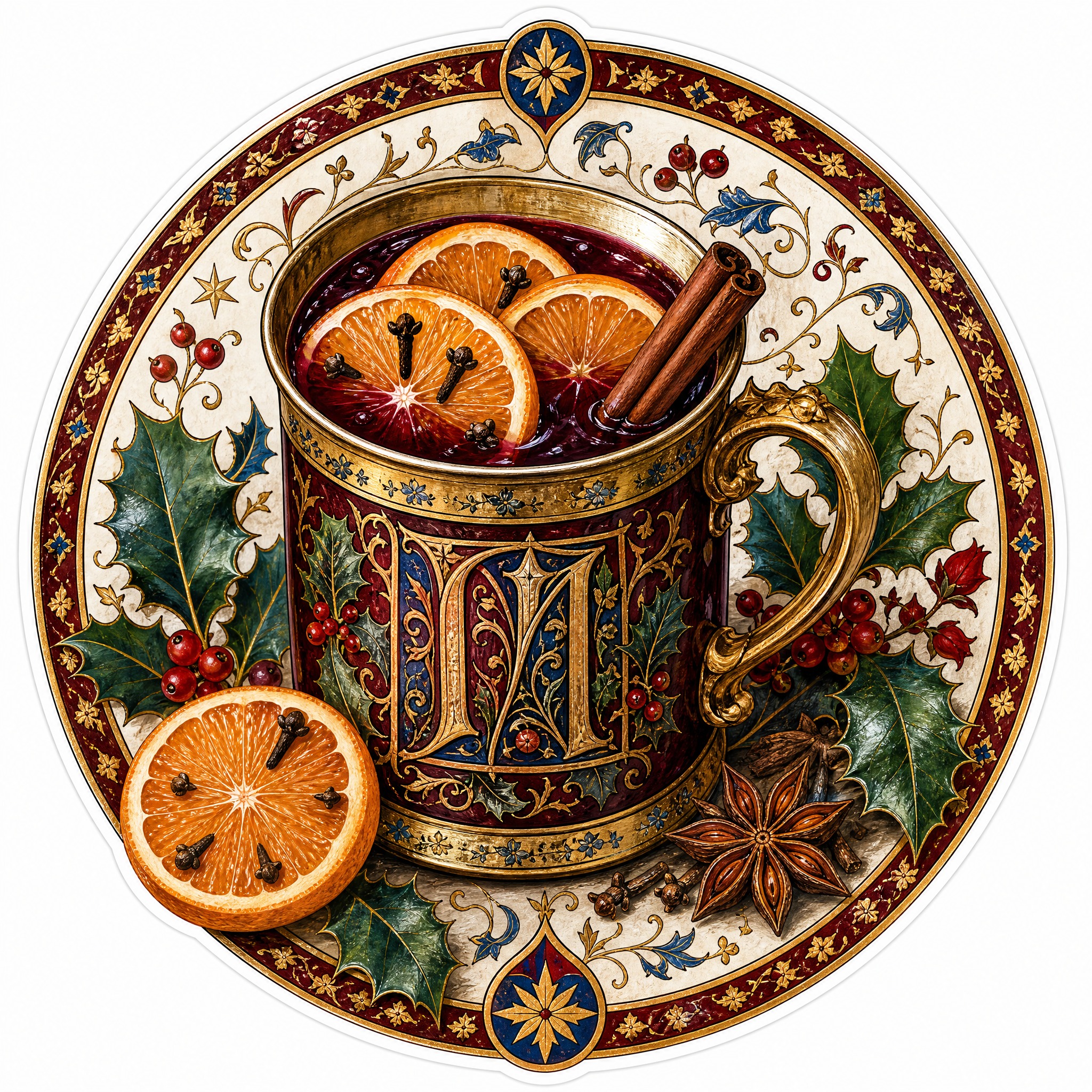 Christmas sticker, medieval ill… - 图片创意预览