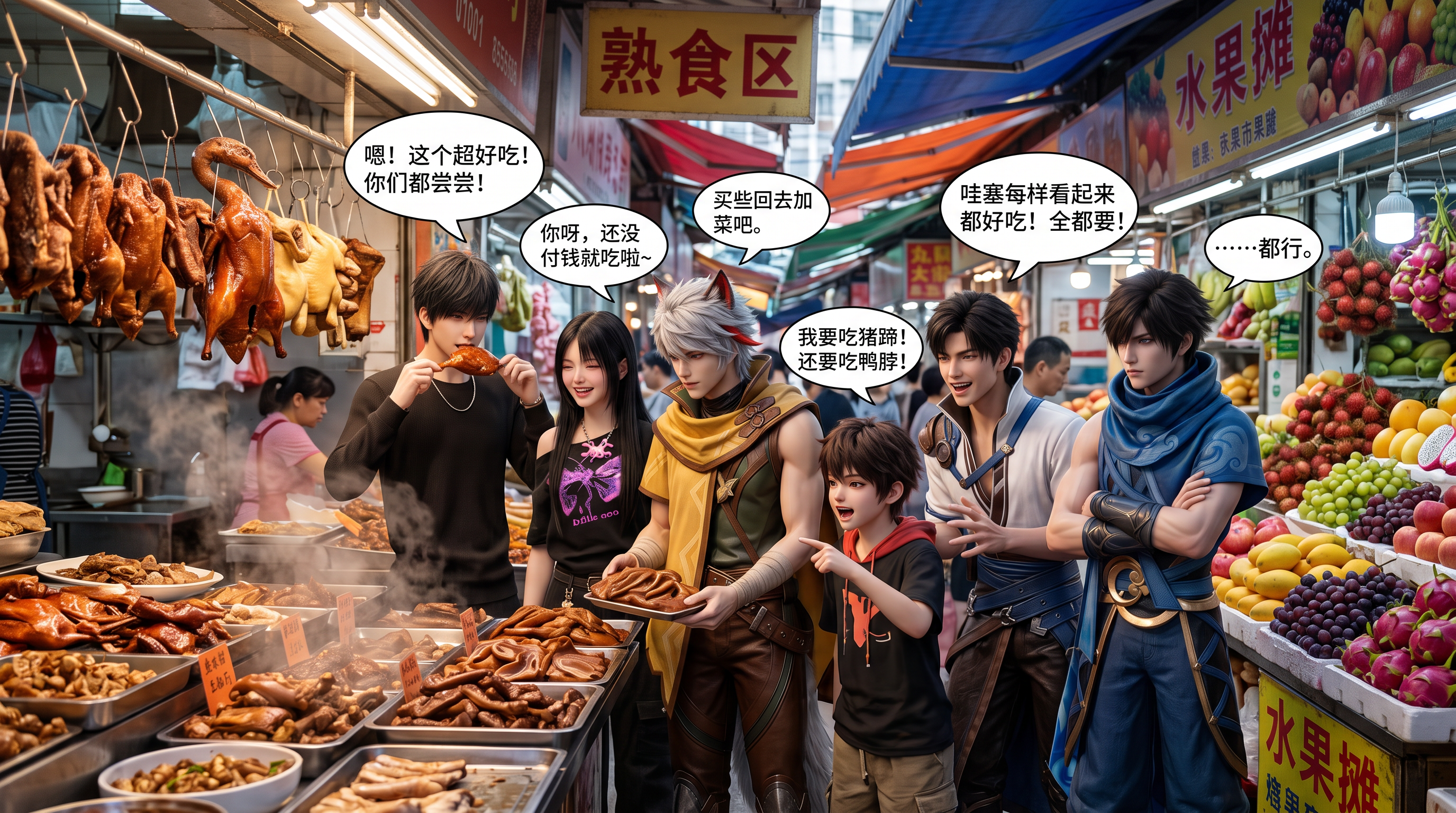 生成菜市场景图 - 图片创意预览