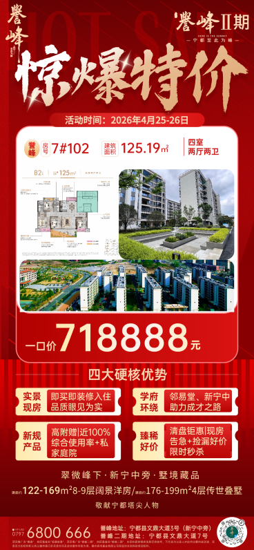 地产特价房价值线上渠道全屏竖版海报预览效果