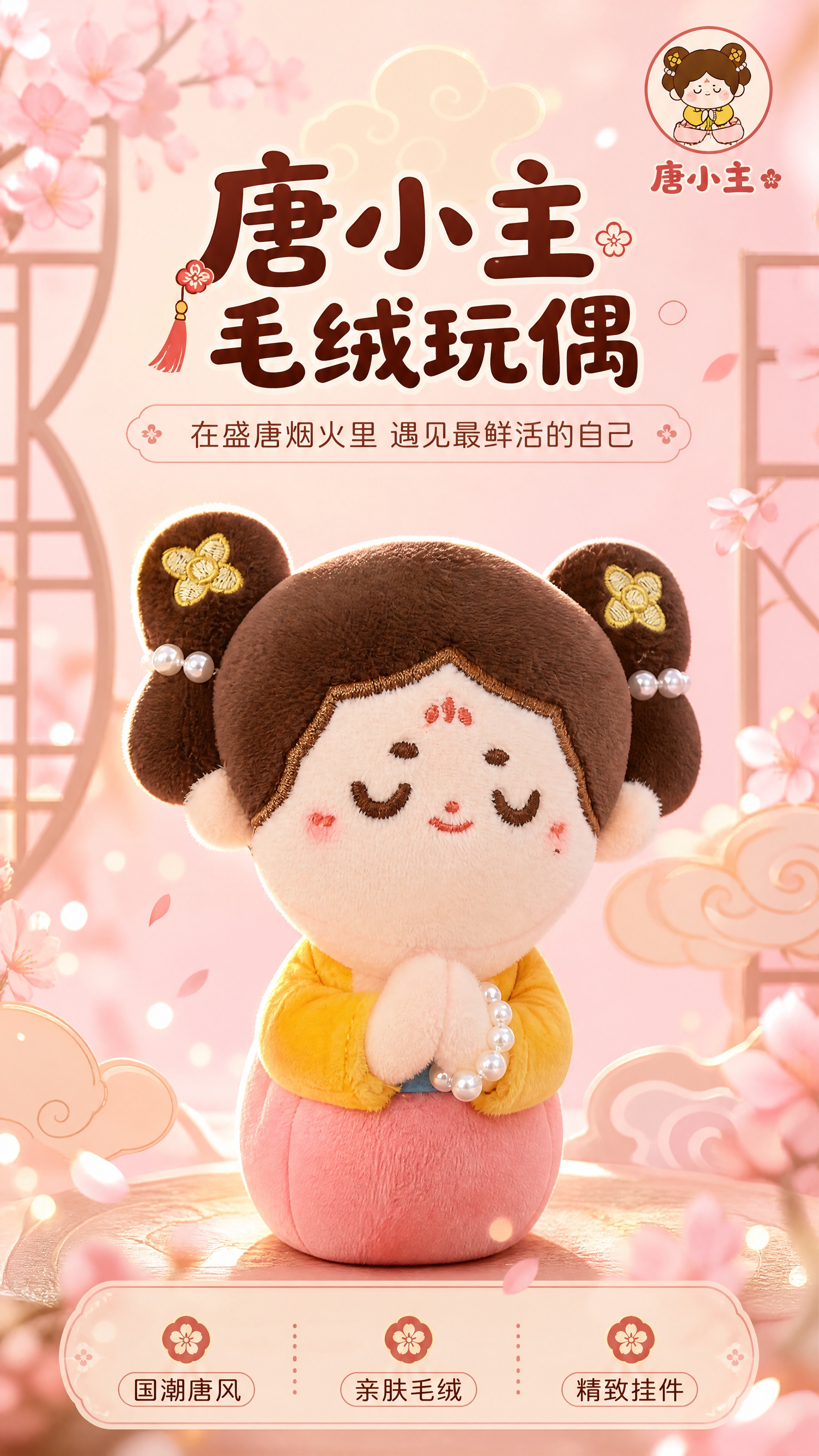 [商品] 使用【图1】唐小主毛绒玩偶正面图；保留唐小主双发髻造… - 图片创意预览